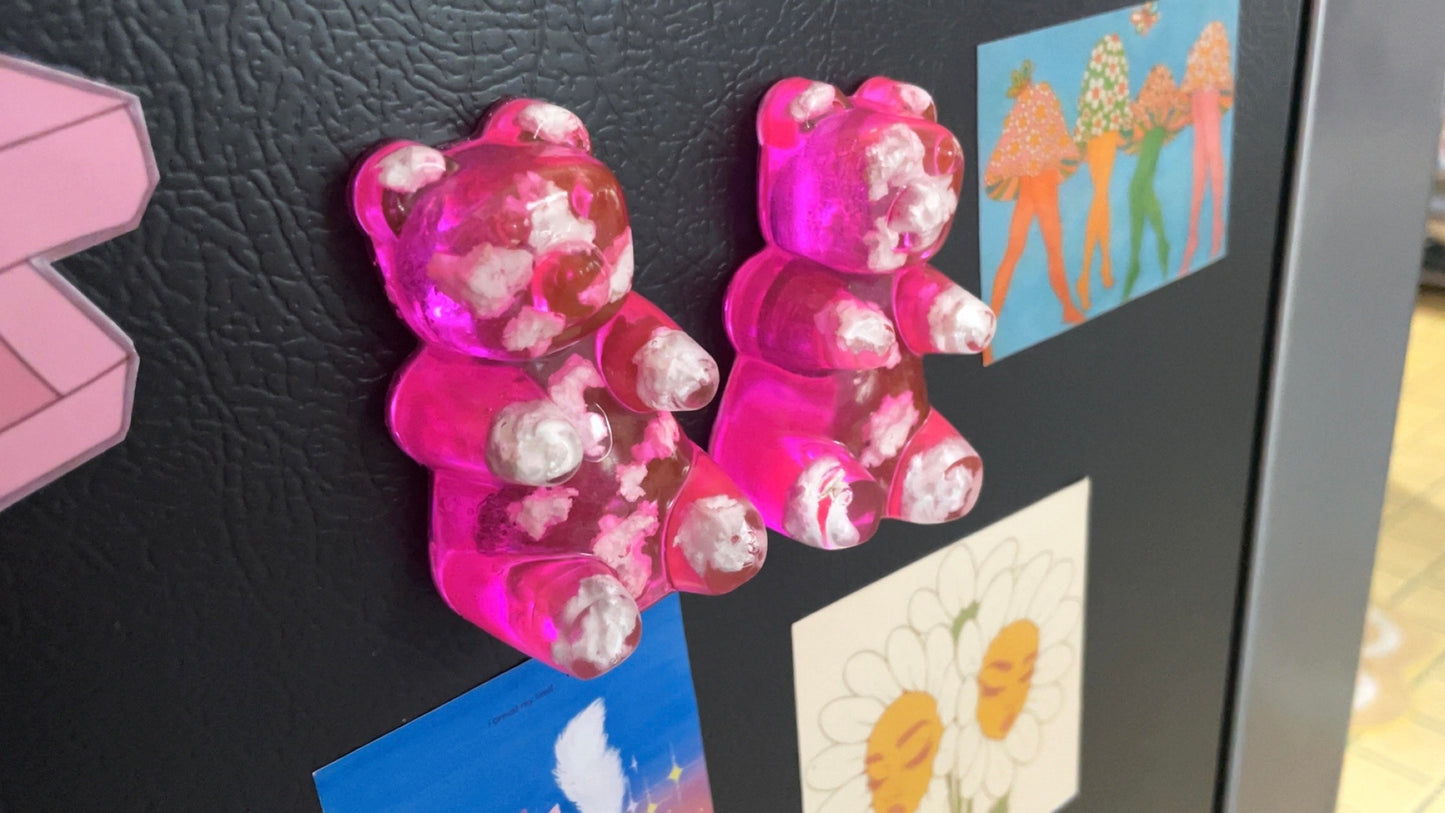 1 Piece Resin Cloud Gummy Bear Magnet - Unique Design Colorful Gummy Bear Shape Magnet