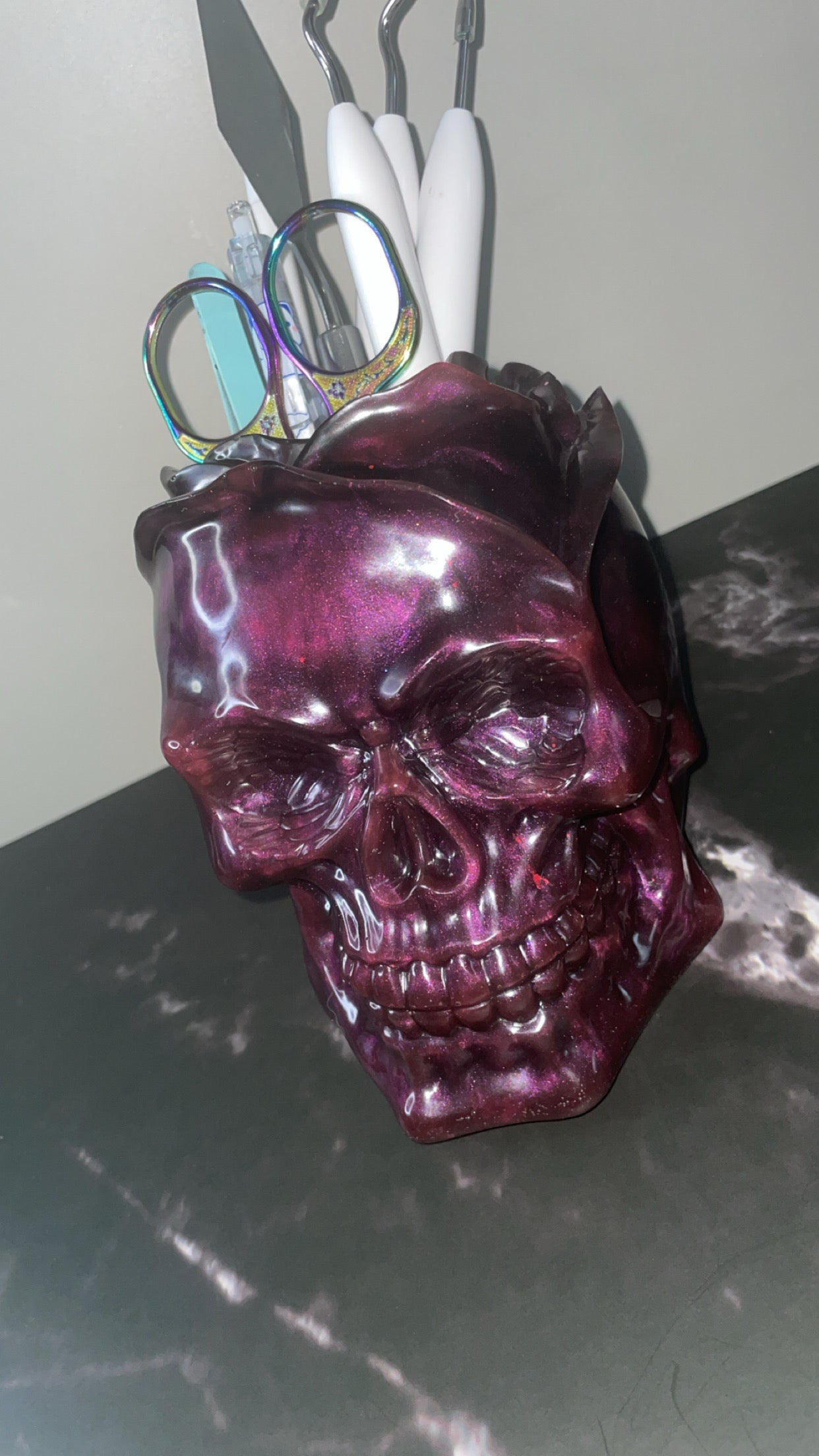 “Flutter & Flourish" Skull Organizer