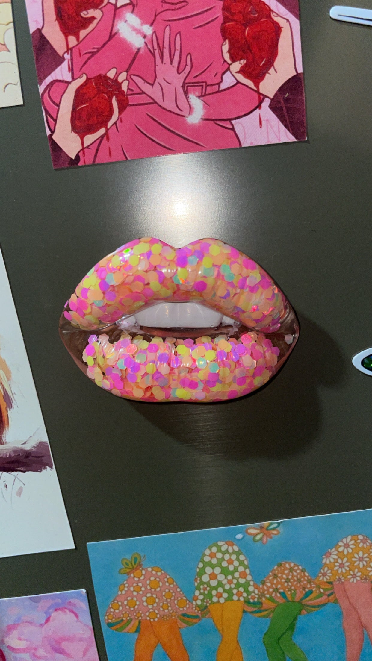 Glitter Lips Fridge Magnet
