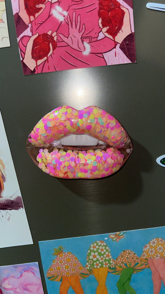 Glitter Lips Fridge Magnet
