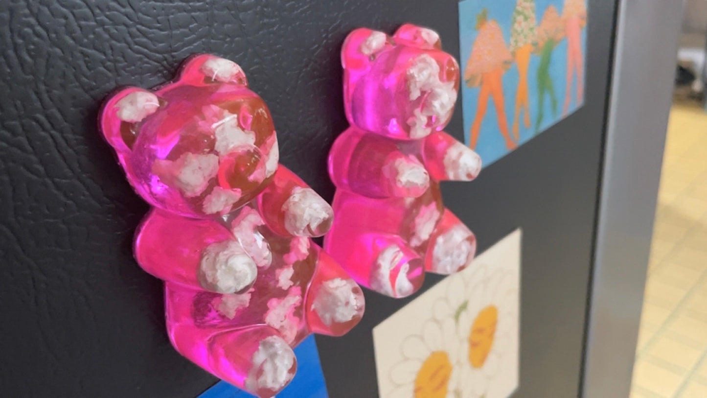 1 Piece Resin Cloud Gummy Bear Magnet - Unique Design  Colorful Gummy Bear Shape Magnet