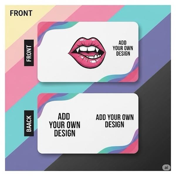 100 Custom Double Sided Business Cards with Unique Front Design Add Your Own Design Back Side Available