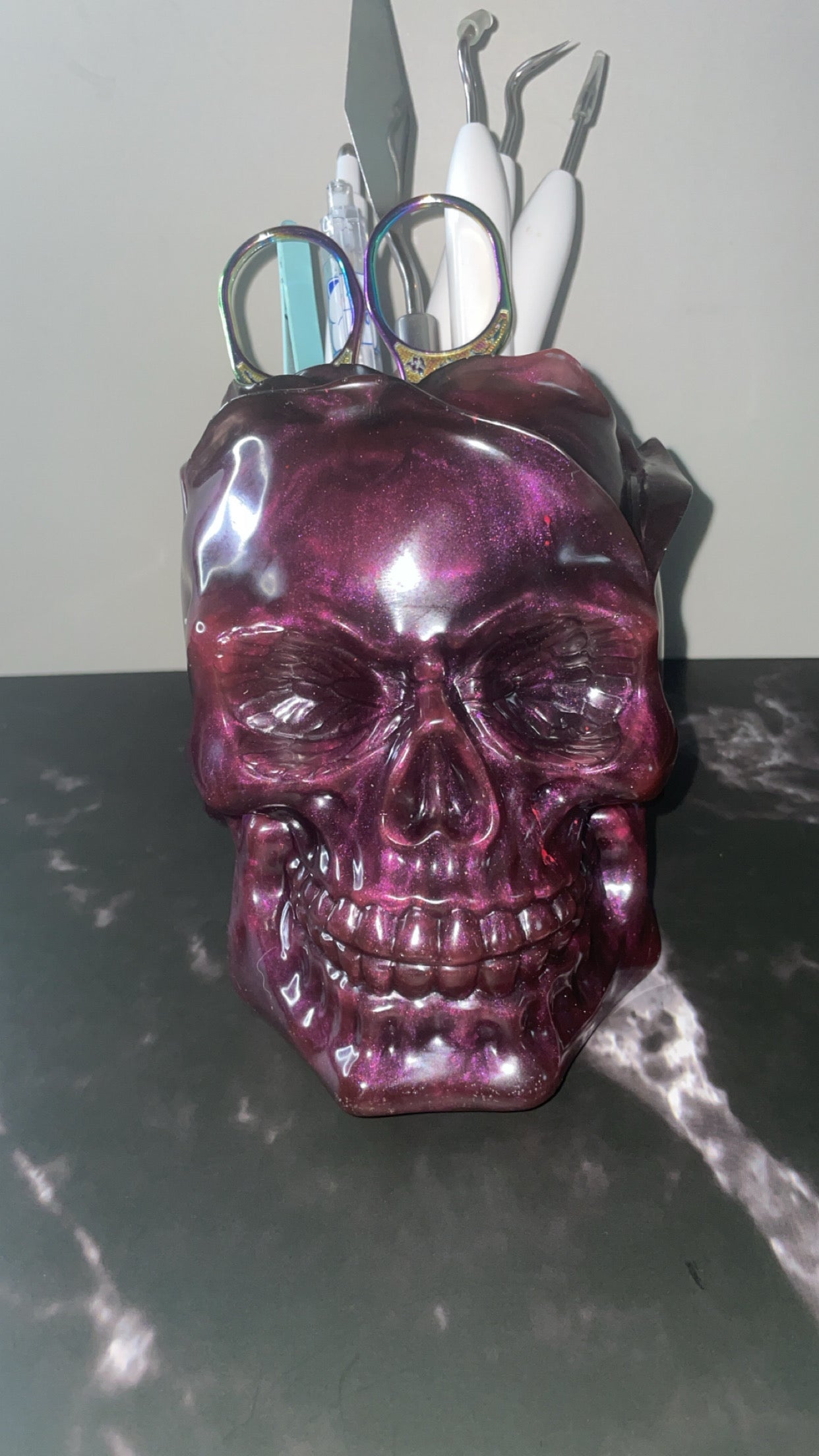 “Flutter & Flourish" Skull Organizer