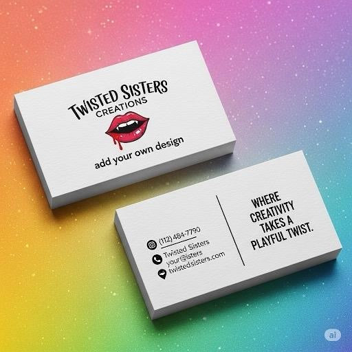 100 Custom Double Sided Business Cards with Unique Front Design Add Your Own Design Back Side Available