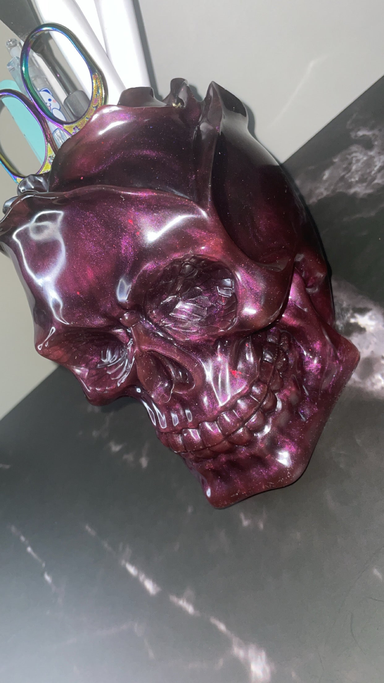 “Flutter & Flourish" Skull Organizer