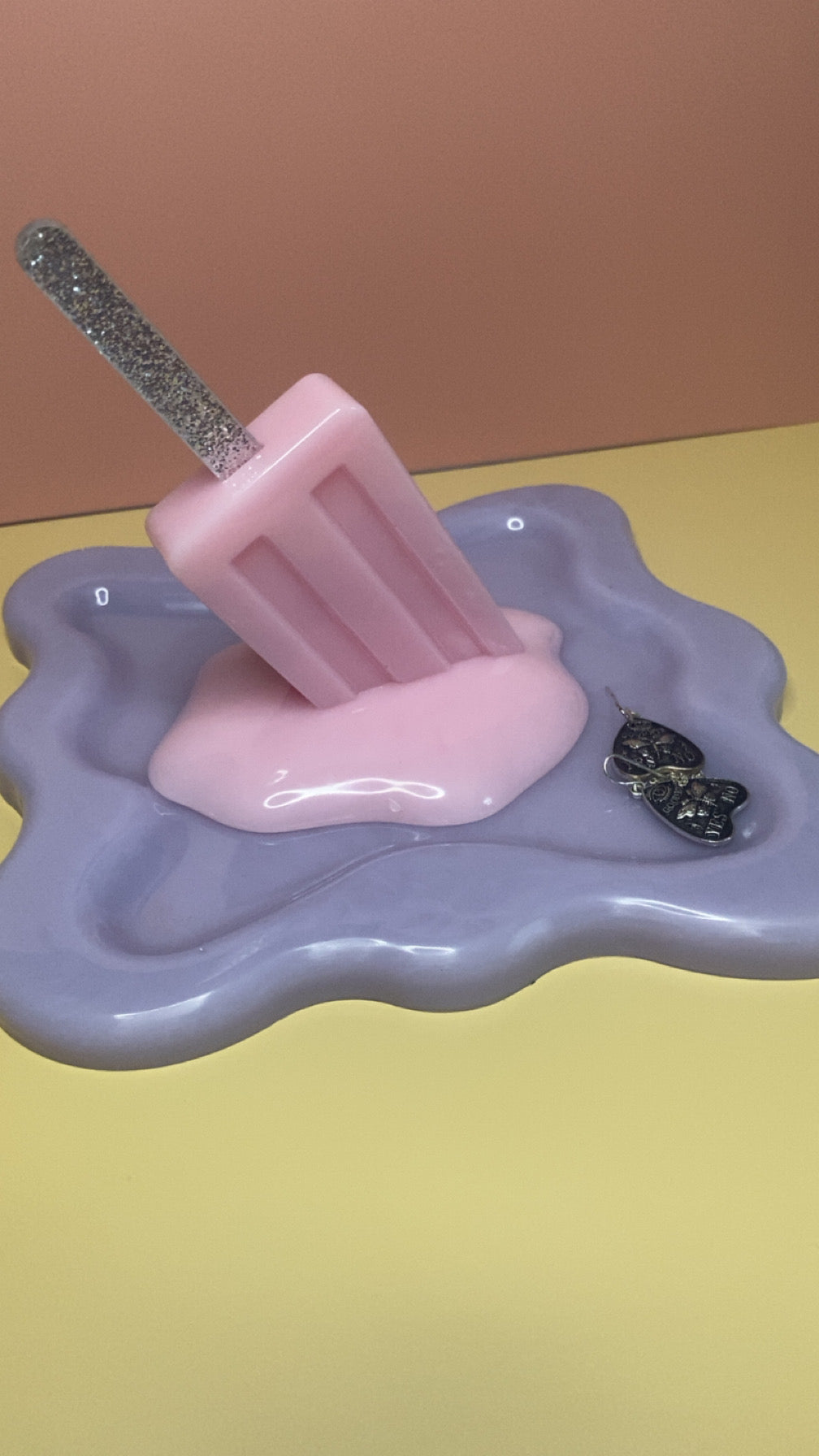 Trinket Tray with Melting Ice Cream or Lollipop Design - Decorative Jewelry Holder for Rings and Accessories Organiser