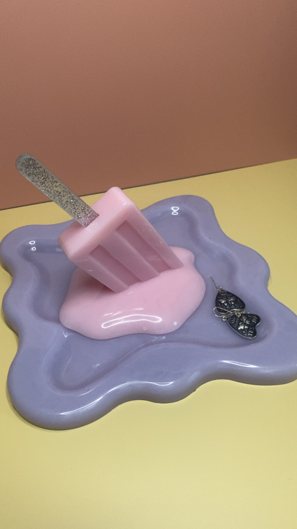 Trinket Tray with Melting Ice Cream or Lollipop Design - Decorative Jewelry Holder for Rings and Accessories Organiser