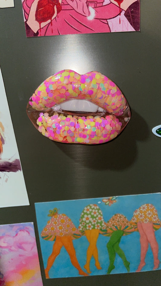 Glitter Lips Fridge Magnet