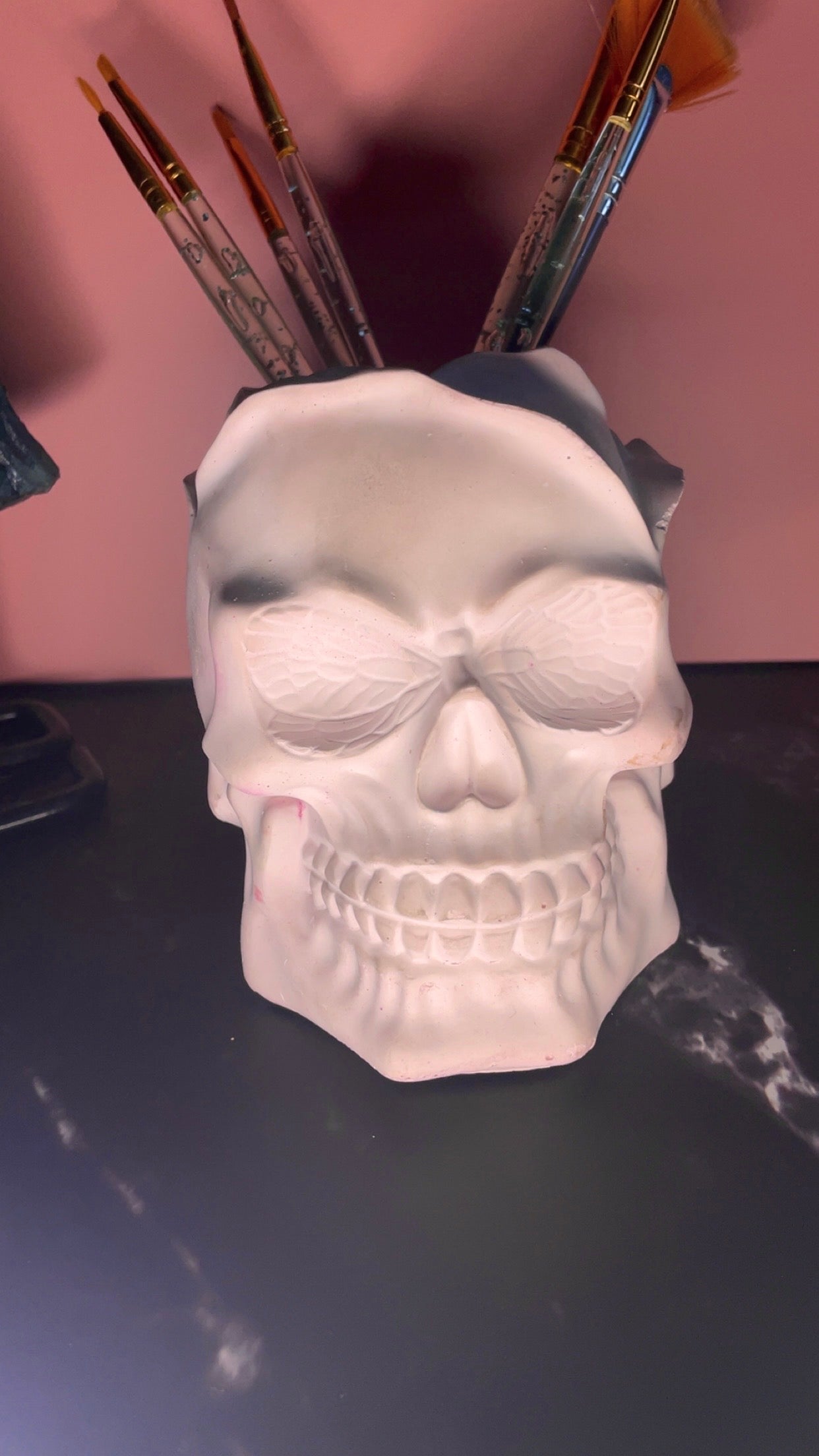 “Flutter & Flourish" Skull Organizer