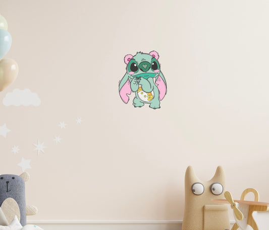 Mischievous Blue Alien x Care Bear Custom Decal: Your Favorite Alien, Now Extra Cuddly!