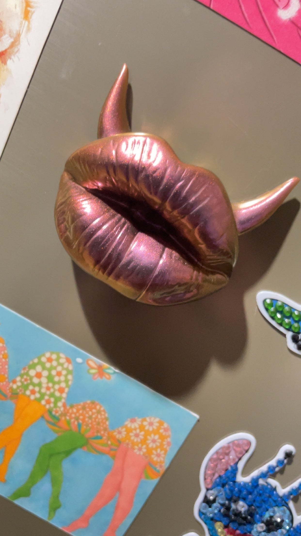 Devil Lips Fridge Magnet